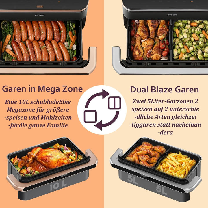 Silikonform Heissluftfritteuse Zubehör für COSORI Blaze TwinFry XXL 10L, 3 Stück Airfryer Silikonfor