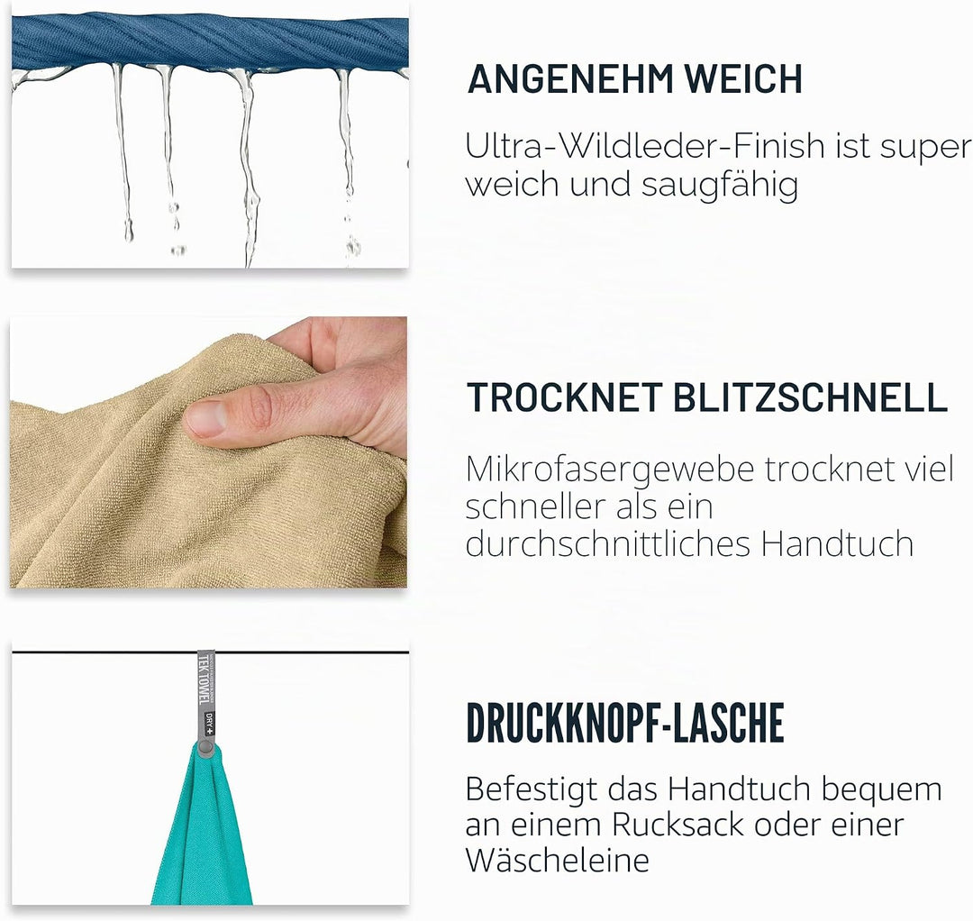 Sea to Summit - Tek Towel Reisehandtuch - Badetuch - Weiches Frottee - Saugfähig &amp; Schnelltrocknend