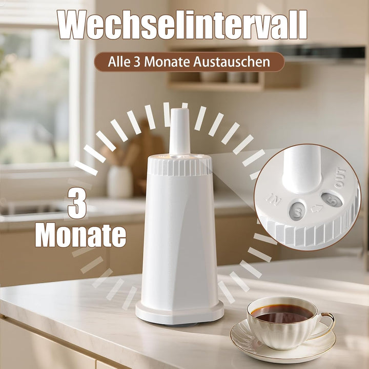 6 Stück Wasserfilter Kompatibel mit Sage, Für Barista Express/Pro/Touch/Impress/Oracle SES876/SES878