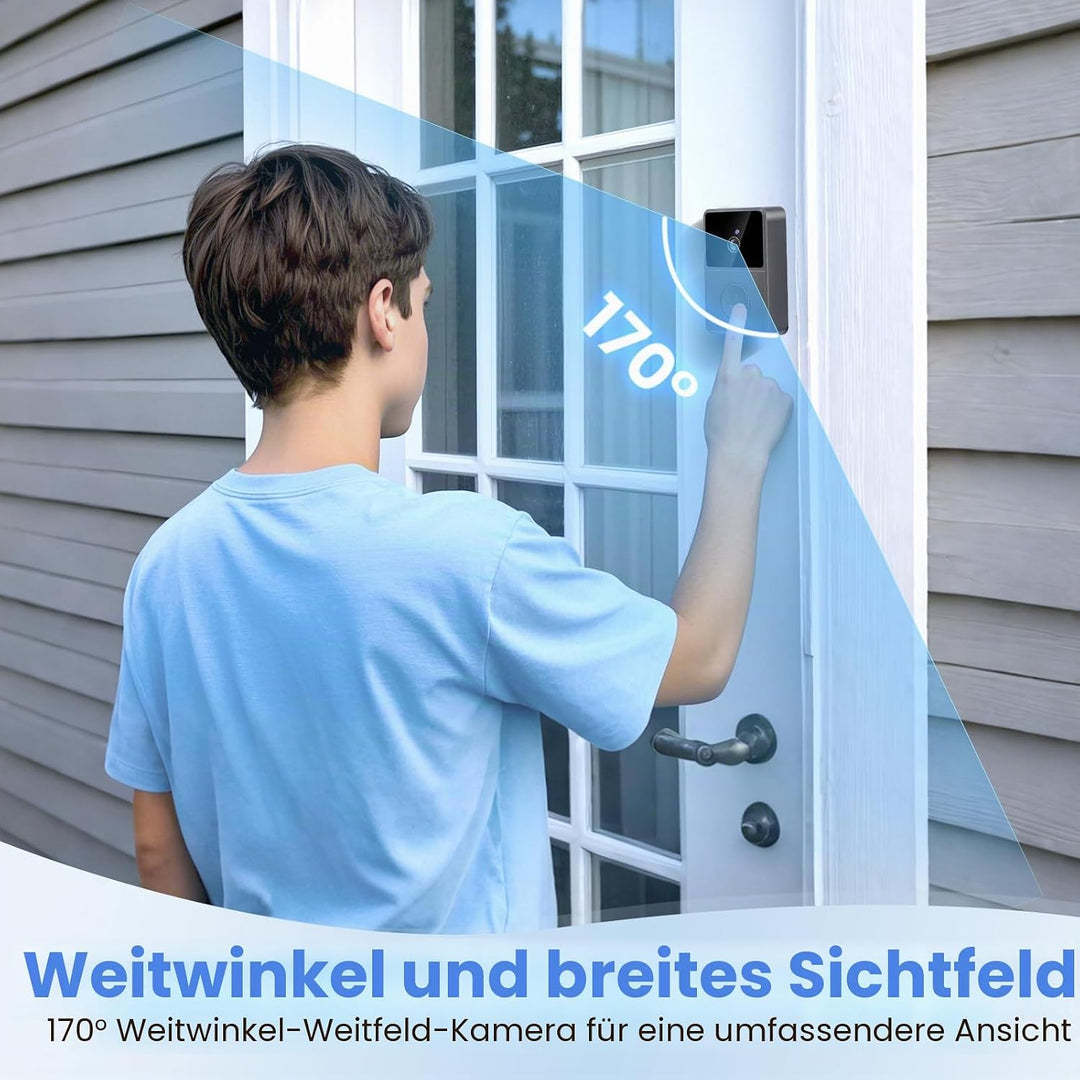 Türklingel mit Kamera und Monitor, 1080P HD, IP65 Wasserdicht, 4,3 Zoll Bildschirm, 170° Weitwinkel,