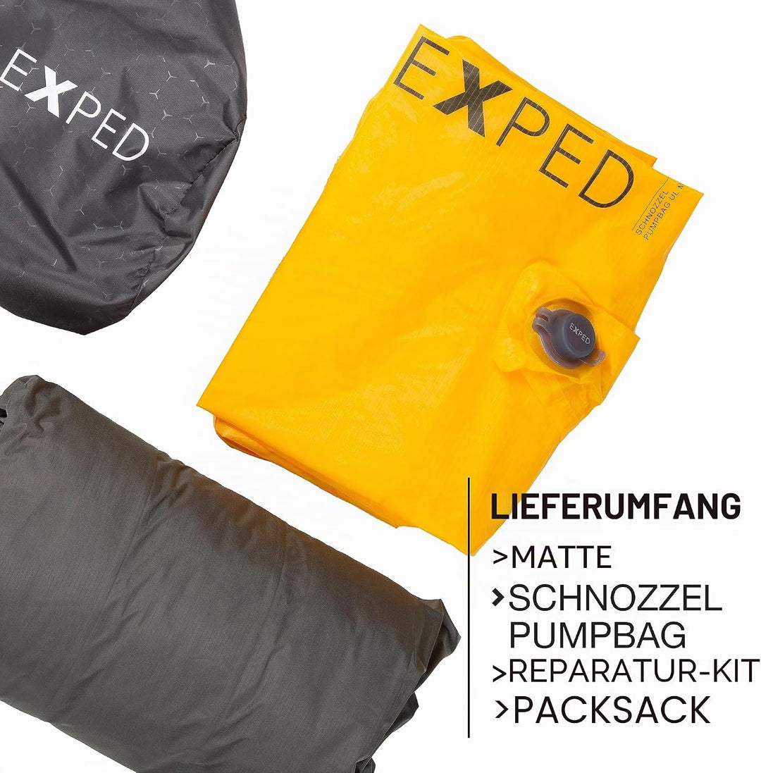 Exped Ultra 7R Leichte Rucksackmatte, verstaubar und bequem, -20 Grad 4-Jahreszeiten-Isomatte, Anthr