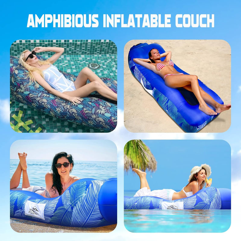 Aufblasbares Sofa, Luftsofa für Land und Wasser, Faltbar Air Lounger, Tragbares Leicht Aufblasbarer