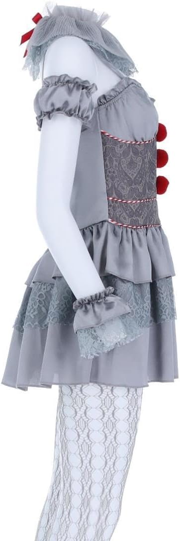 Smiffys 81001 Chapter Two, Pennywise Damenkostüm, Damen, Grau & Rot X-Small (UK 4-6), X-Small (UK 4-