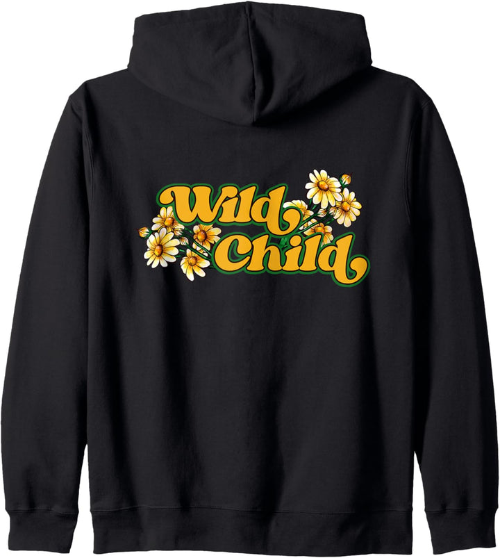 Wild Child Wildes Kind Wildblume Wildkind gelbes Kapuzenjacke