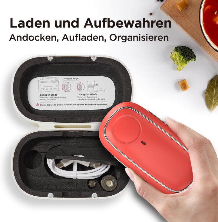 Orbit One wiederaufladbarer Dosenöffner von Kitchen Mama: Freihändige Bedienung, Aufladen über USB-C