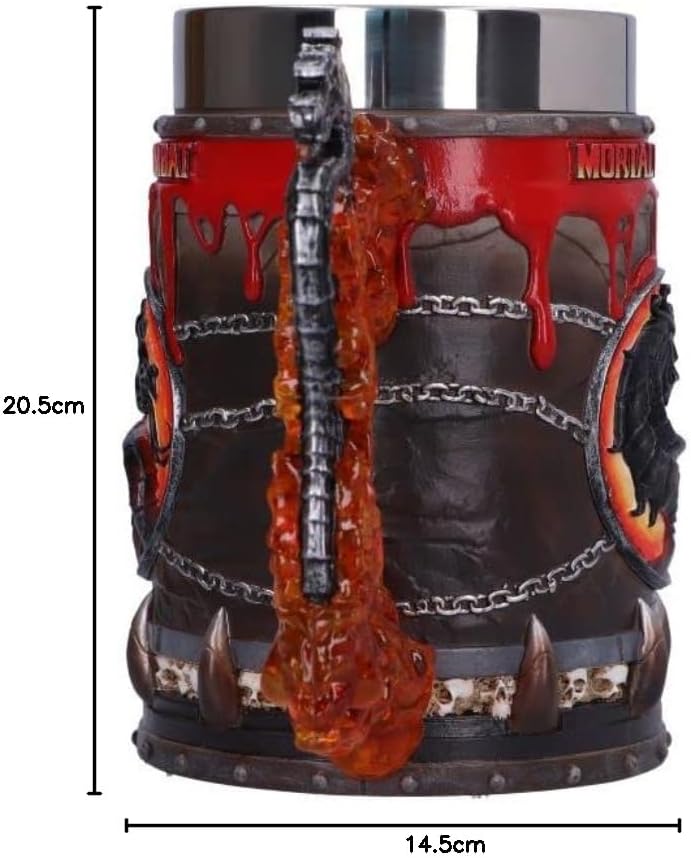 Nemesis Now Offizielles Lizenzprodukt Mortal Kombat Bierkrug, rot, 15,5 cm, Kunstharz