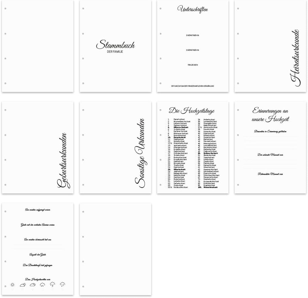 Kartenmachen.de Stammbuch der Familie Holz mit Echtleder Rücken Gravur individuell mit Extras DIN A4