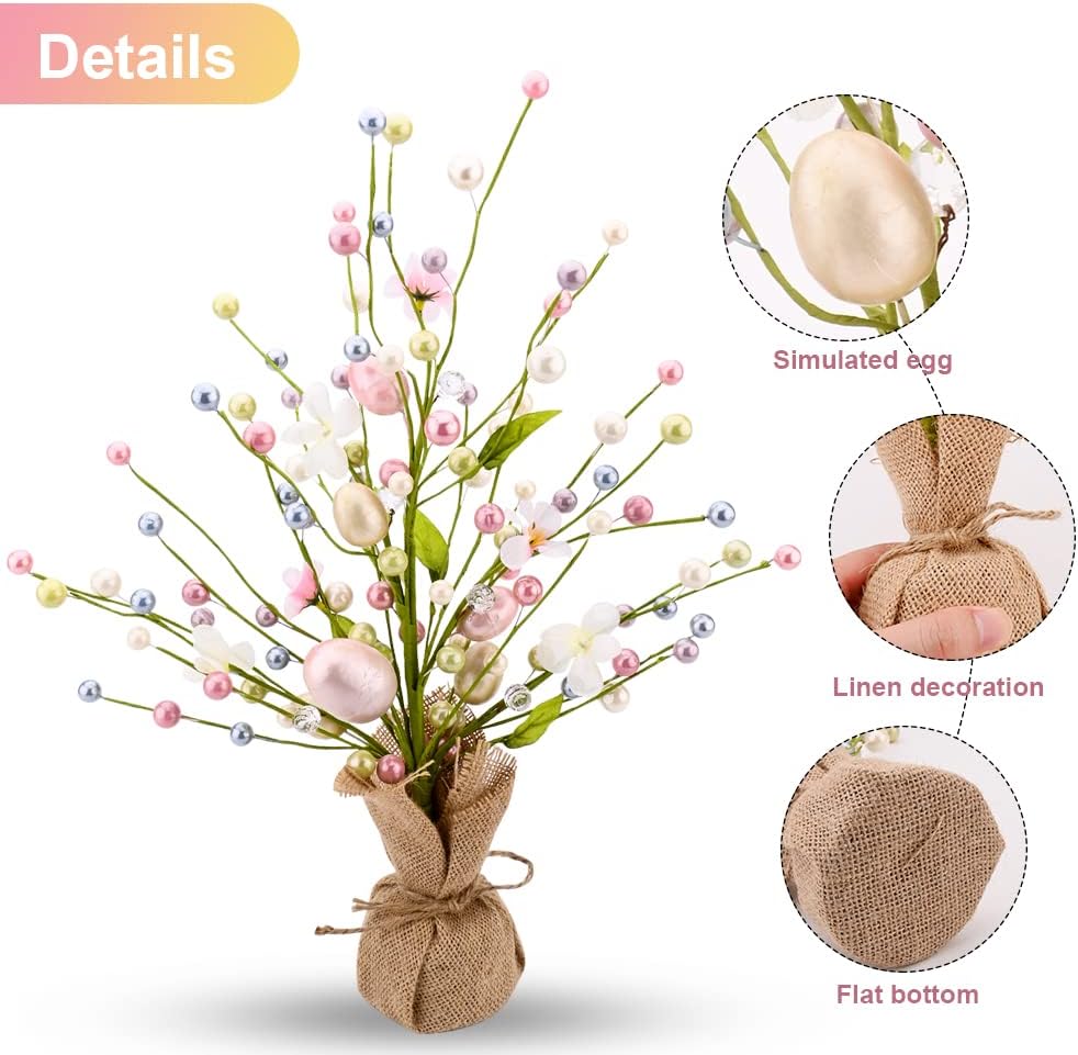 Ostern Beleuchteter Baum 46cm Lichterbaum Lichterzweige für Innen LED-Osterdekoration Baum Batterieb