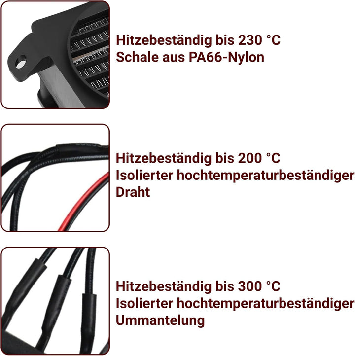 PTC-Heizung mit Lüfter, 220 V 300 W Thermostatischer Keramik-Lufterhitzer aus Aluminiumkeramik für K