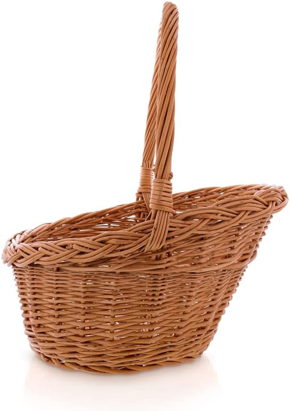 Lovinbirds Geschenkkorb Präsentkorb mit Gratis Holzwolle Henkel leer Weide Gross 40 cm unsere Grösse