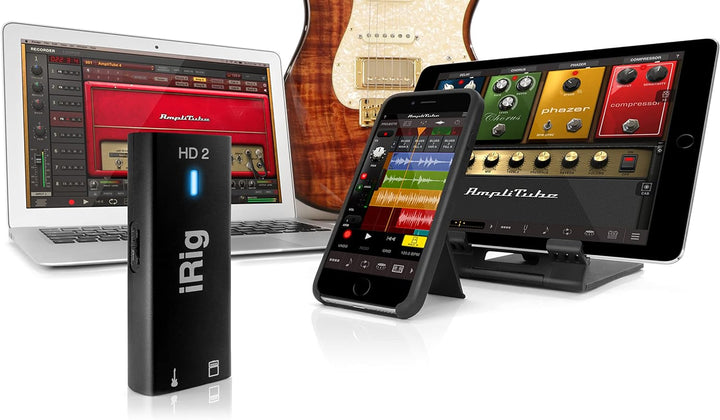 IK Multimedia iRig HD 2 - Schnittstelle für Gitarre, 96 kHz mit 24-Bit-A / D-Umwandlung, überragende