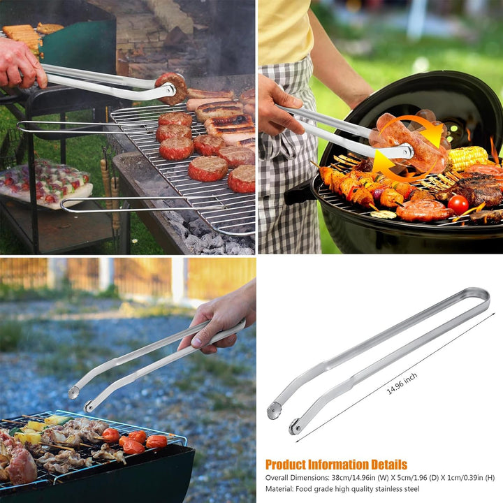 Blackstone Grillwerkzeug-Set, Grillzubehör für Grillplatte, Edelstahl-Grill-Wurstwenzange, Ölauffang