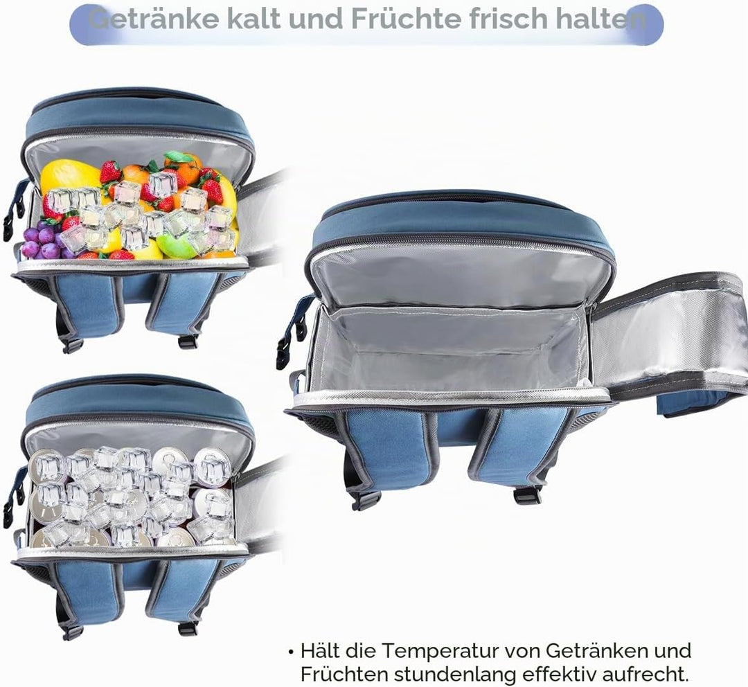 Sunflora Picknick Rucksack Set 2 Personen mit Isoliertem Kühlung und Decke, Picknickkorb 2 Personen