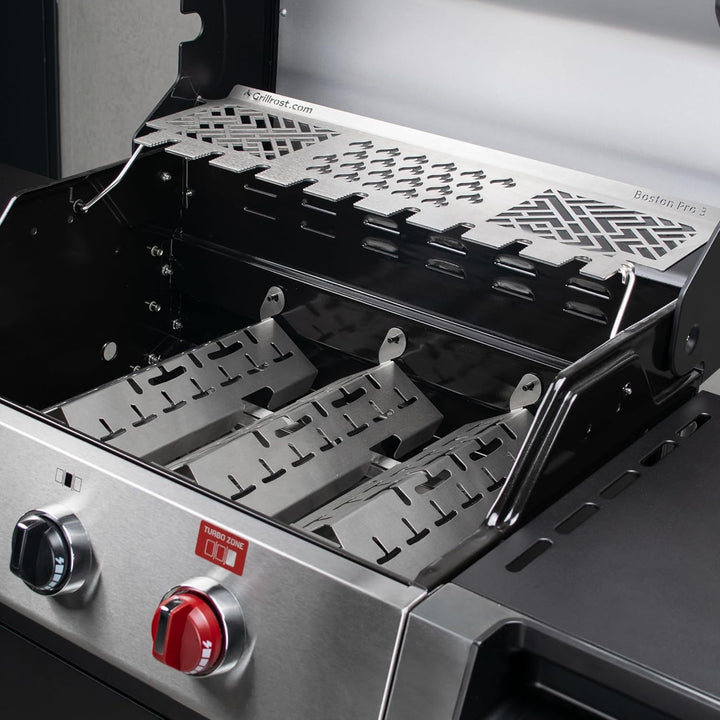 Grillrost.com Das Original Edelstahl Brennerabdeckung passend für Boston - Pro 3/4/EVO (alle Modelle