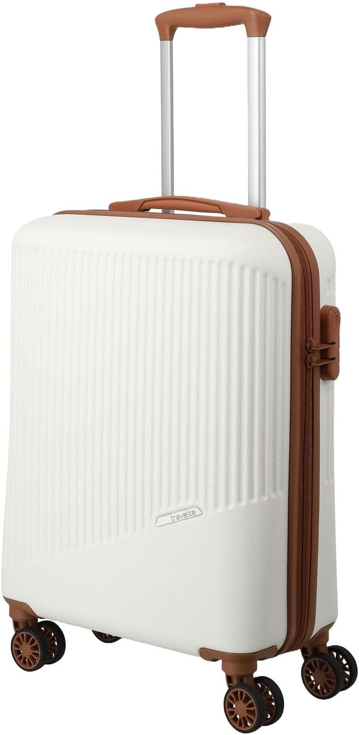 Travelite Handgepäck Trolley klein, Bali, 55x39x20 cm, 2,5 kg, Kratzfeste Hartschale, mit 4 Doppelro