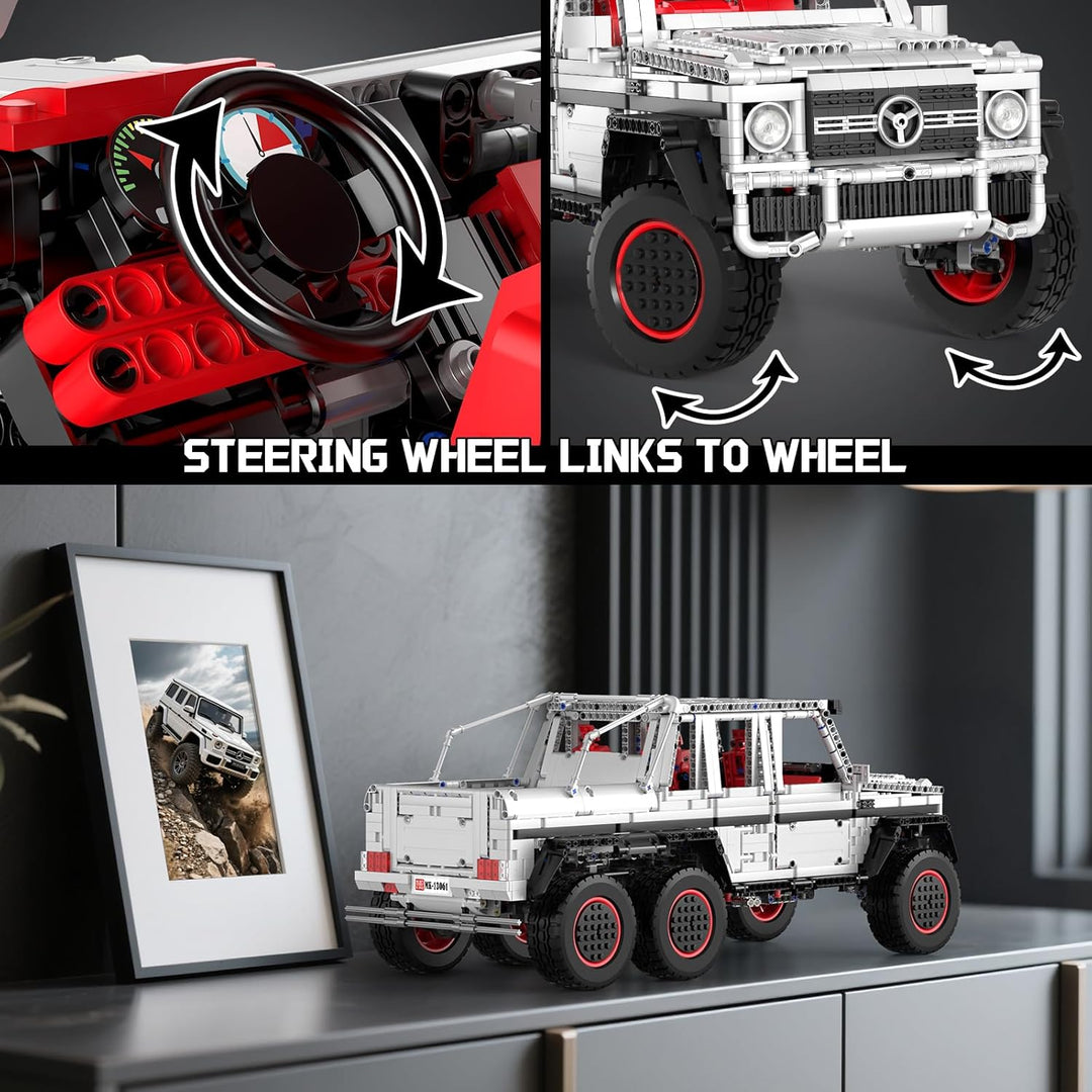 Mould King 13061 Technik Offroad G700 Pickup-Bausätze, 6×6 Spielzeugauto, Detailreicher Modellbausat