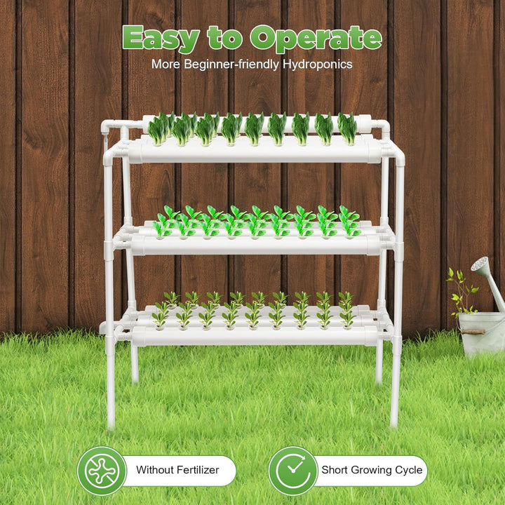 Futchoy Hydroponic Site Grow Kit 108/90 Plant Sites 3 Layer Plant Vegetable Garten Yard Terrasse, fü