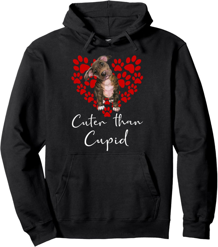 PITBULL Cuter Than Cupid Hunde Valentinstag PITBULL Welpe Pullover Hoodie