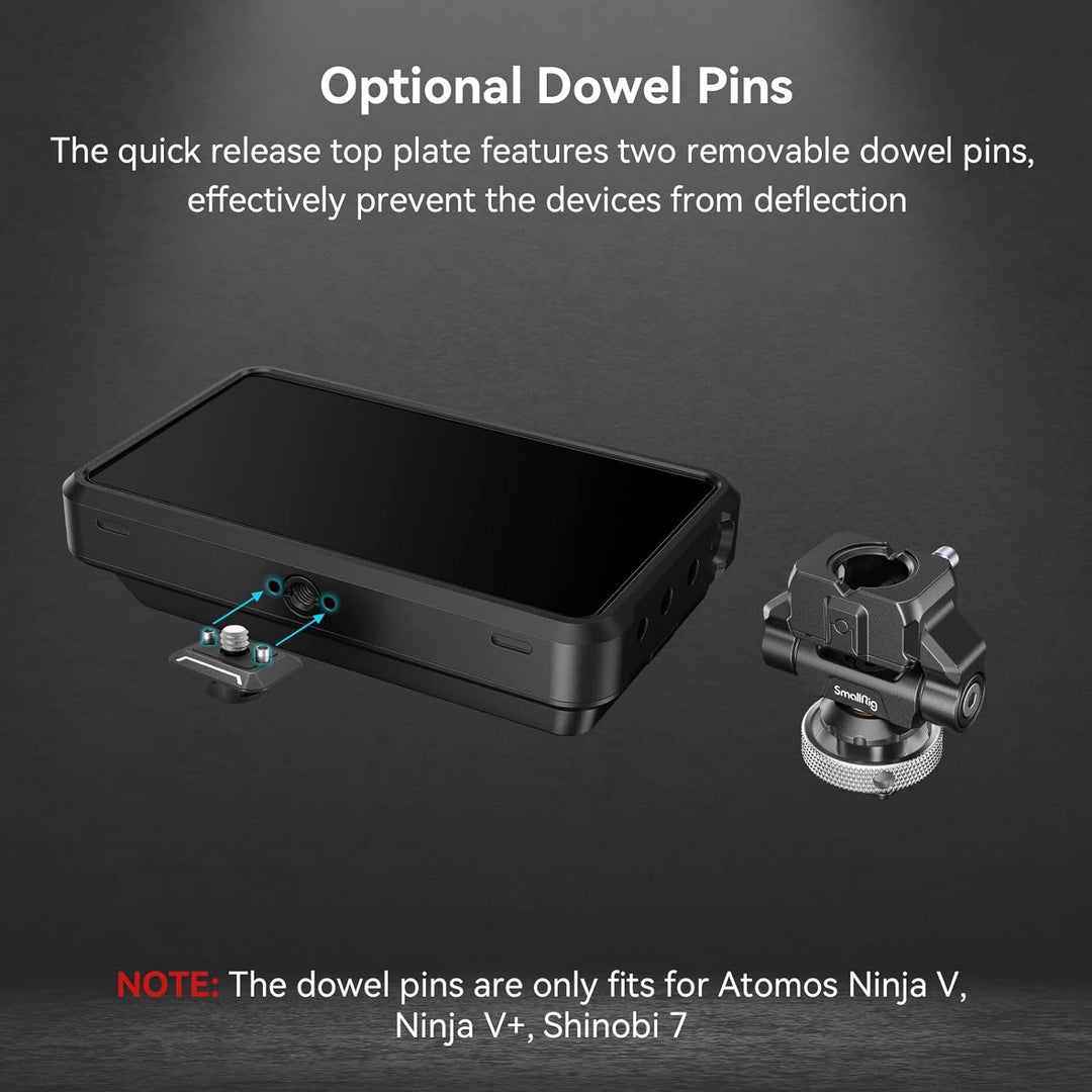 SMALLRIG Cold Shoe Monitor Mount, HawkLock Mini, Drop-in Quick Release Swivel und Tilt Monitor Holde