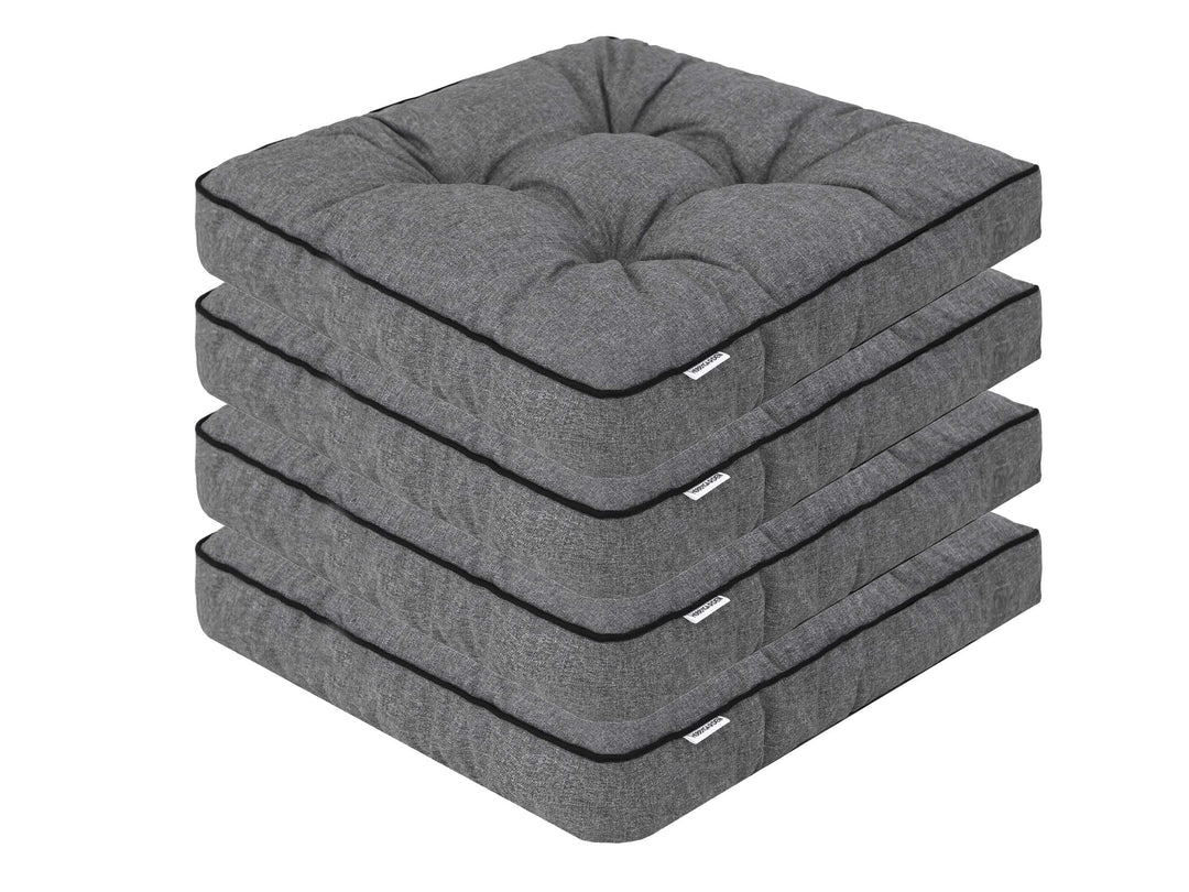 PillowPrim 4er Set Stuhlkissen 49x47 cm Sitzauflagen Polsterauflagen Outdoor/Indoor Aussen/Innen Gar