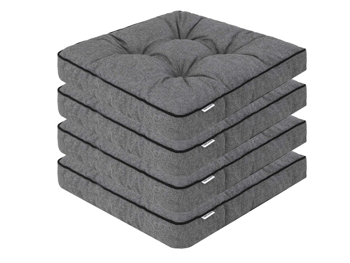 PillowPrim 4er Set Stuhlkissen 49x47 cm Sitzauflagen Polsterauflagen Outdoor/Indoor Aussen/Innen Gar