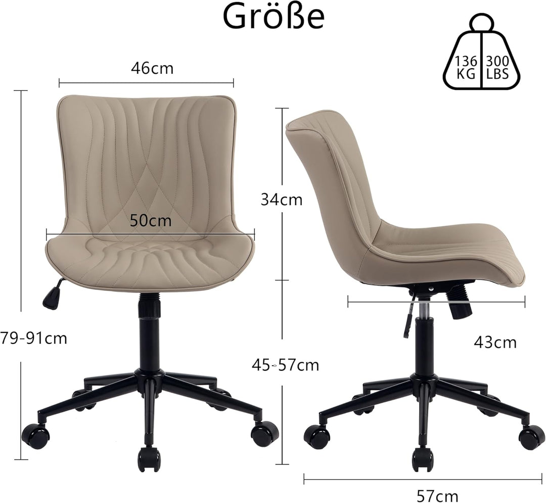 YOUTASTE Ergonomischer Bürostuhl Schaukeldrehstuhl Lounge Stuhl Höhenverstellbare 360° Kunstleder Dr
