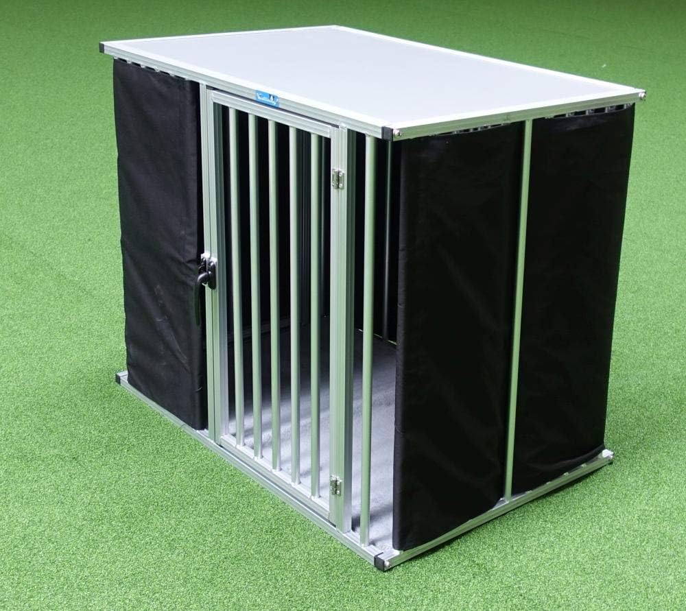Callieway® ALU DOGBOX/Hundebox/ALU Hundkäfig für Büro und Daheim (nur vertikale Stäbe, 1-türig) (3XL