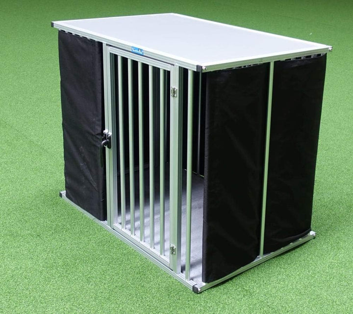 Callieway® ALU DOGBOX/Hundebox/ALU Hundkäfig für Büro und Daheim (nur vertikale Stäbe, 1-türig) (3XL
