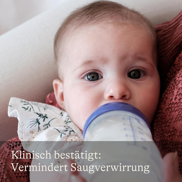 Lansinoh Babyflaschen Starter Set - Babyflasche in 160 ml &amp; 240 ml - NaturalWave Sauger Grösse S, M,