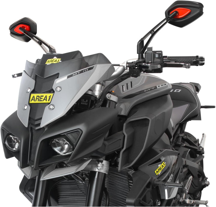 Area1 Universal Motorrad Rückspiegel Paar e-geprüft 2x M10 Rechtsgewinde + Linksgewindeadapter, komp