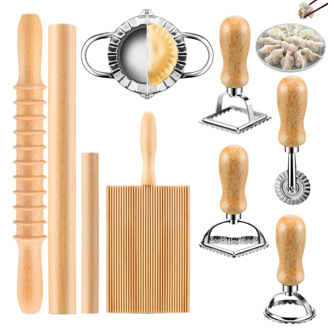 Nudelherstellungsset 9 Stück, Ravioli Maker Cutter Stempel Set, Pasta Nudel Ausstecher, Nudelschneid
