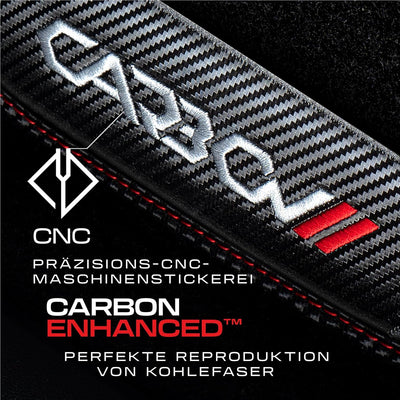 M MOTOS Personalisierte Velours-Fussmatten Carbon Series für Audi 80 B4 1991-1995 - Premium, Carbon,