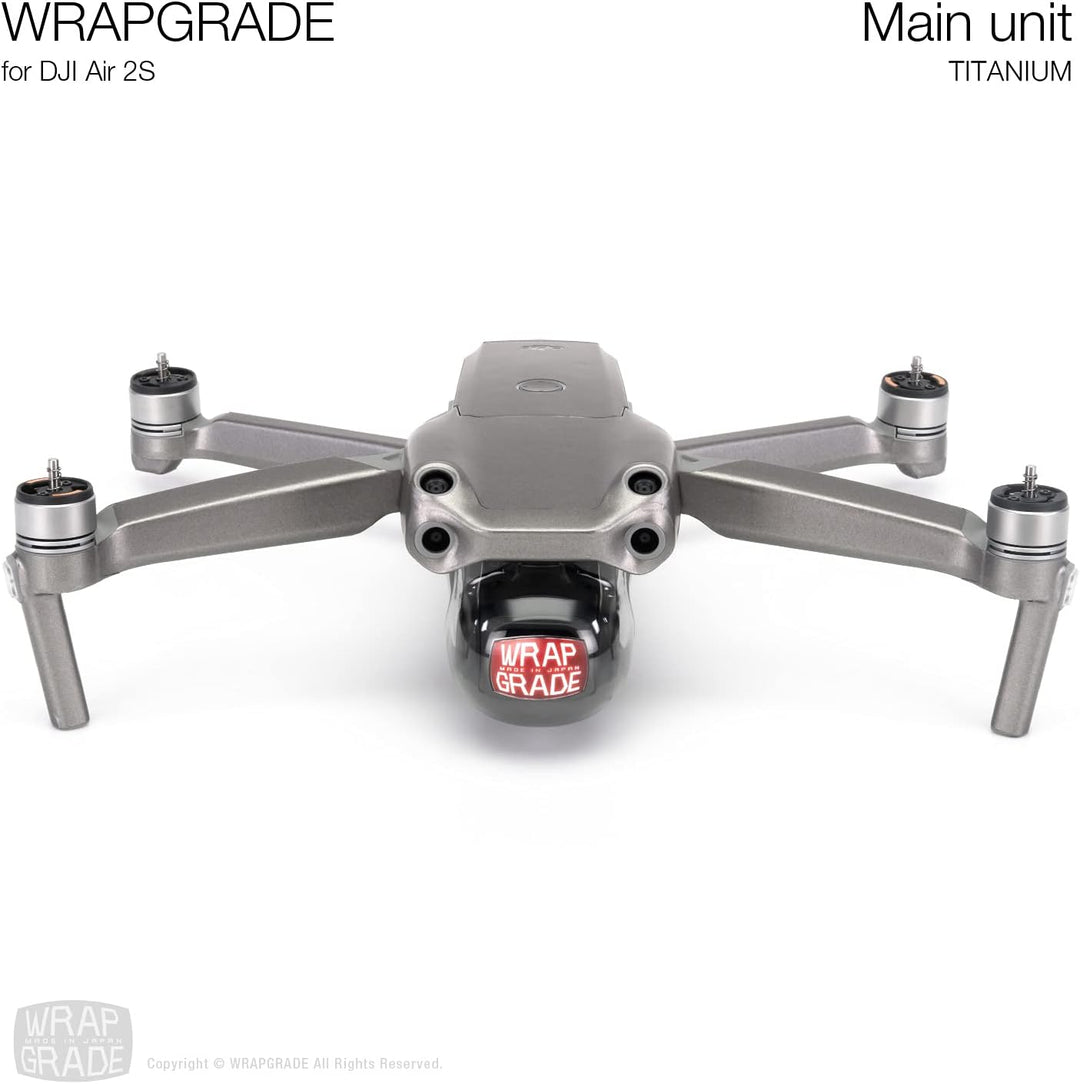 Wrapgrade Main Unit Skin kompatibel mit DJI Air 2S (Titanium)