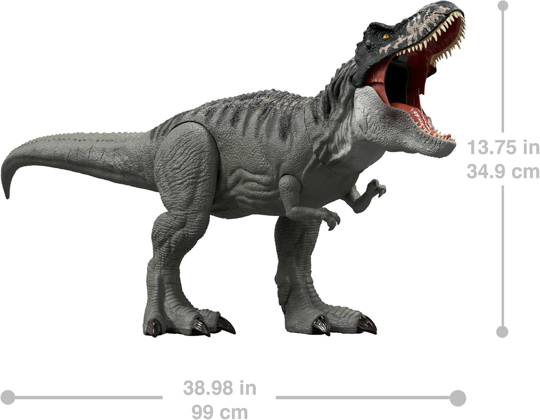 MattelJurassic World: Die Wiedergeburt Riesendino Tyrannosaurus Rex-Actionfigur, T-Rex-Dinosauriersp