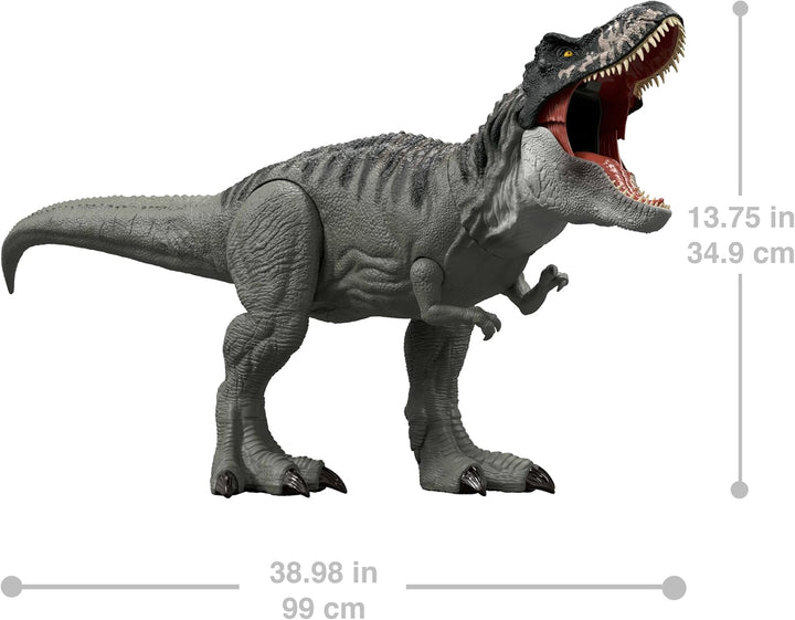 MattelJurassic World: Die Wiedergeburt Riesendino Tyrannosaurus Rex-Actionfigur, T-Rex-Dinosauriersp