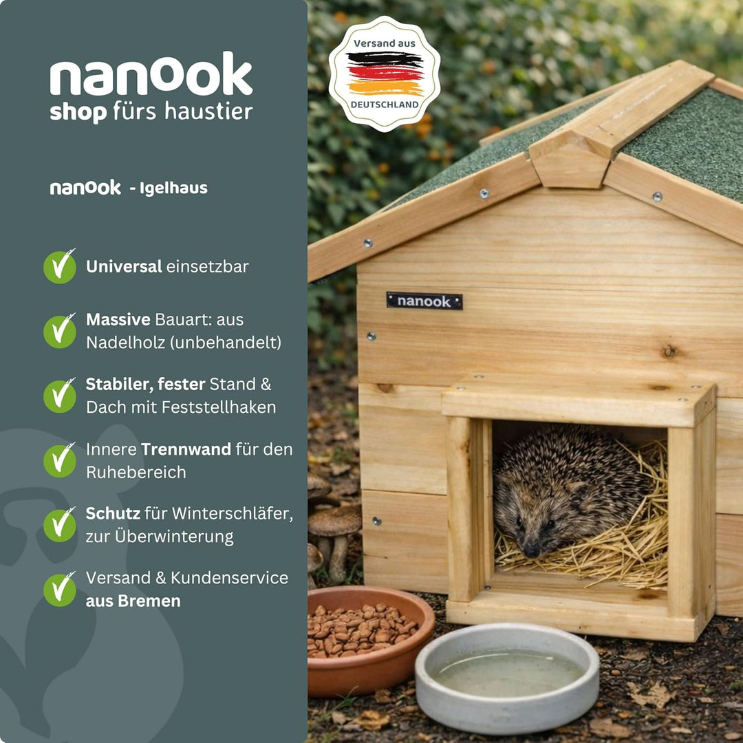 nanook Igelhaus Igelhütte Igelfutterhaus Kleintierhaus Nagerhaus Überwinterung klappbares wetterfest
