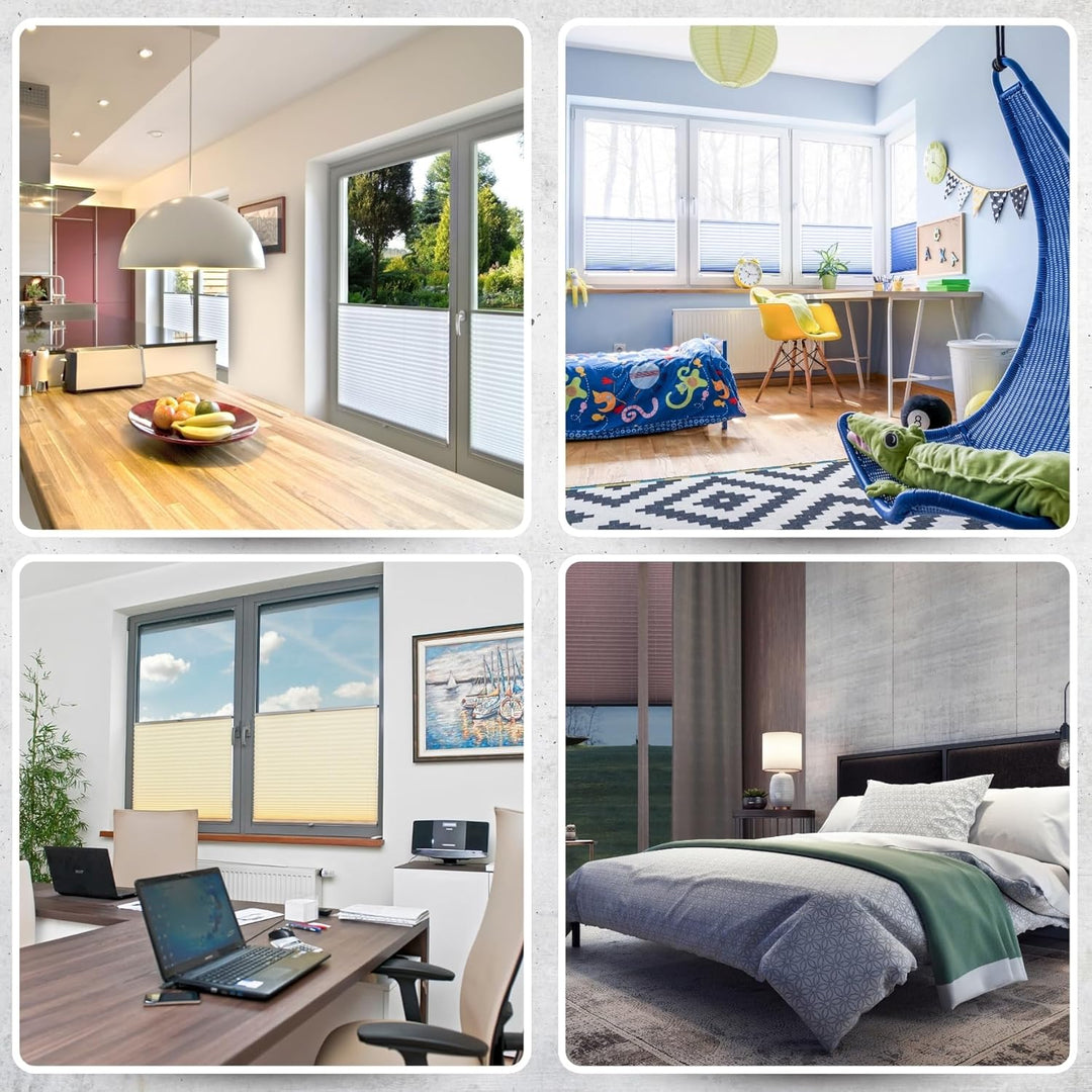 DECOOR Plissee Faltrollo nach mass Breite 120-160 cm Höhe 120-219 cm 24 Farben Rollo für Fenster und