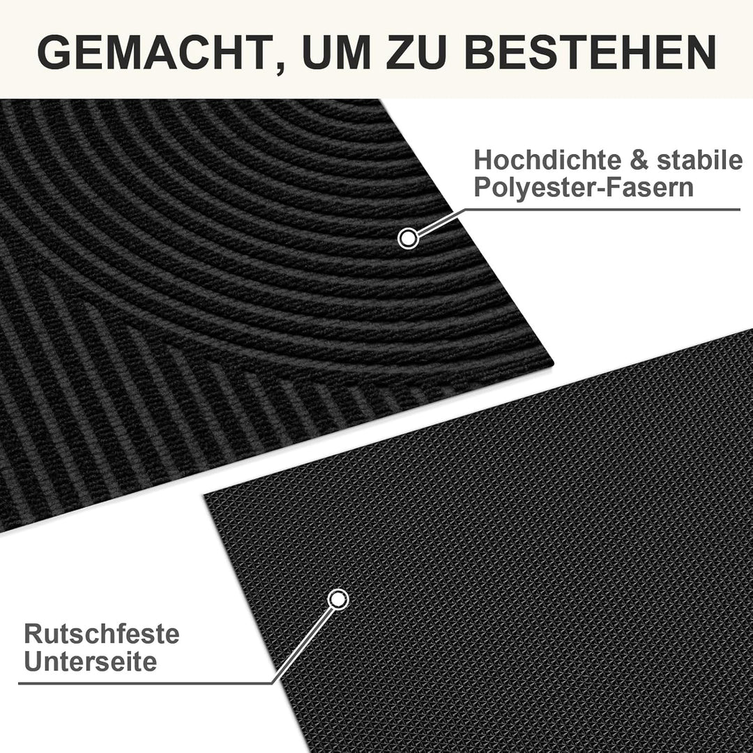 Fussmatte Innen Aussen 60x90cm, rutschfeste Schmutzfangmatte mit Saugkraft, Fussmatte Waschbar Langl