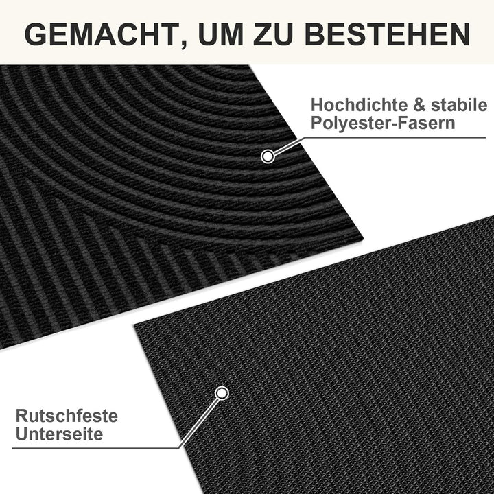 Fussmatte Innen Aussen 60x90cm, rutschfeste Schmutzfangmatte mit Saugkraft, Fussmatte Waschbar Langl