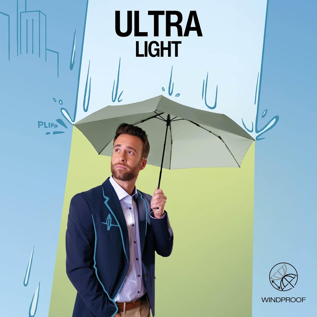 Knirps Taschenschirm Ultra US.050 Slim Manual – Ultra leicht und flach – Sturmfest – Windproof – 21