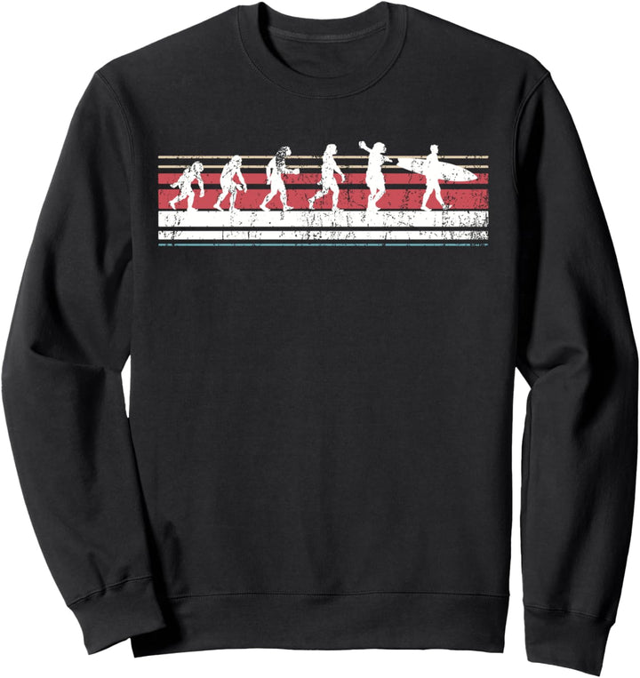 Retro Vintage Surfer Geschenk Surfing Evolution Sweatshirt