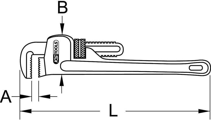 KS Tools 111.3535 Stahl-Einhand-Rohrzange, 1200 mm, 1200 mm