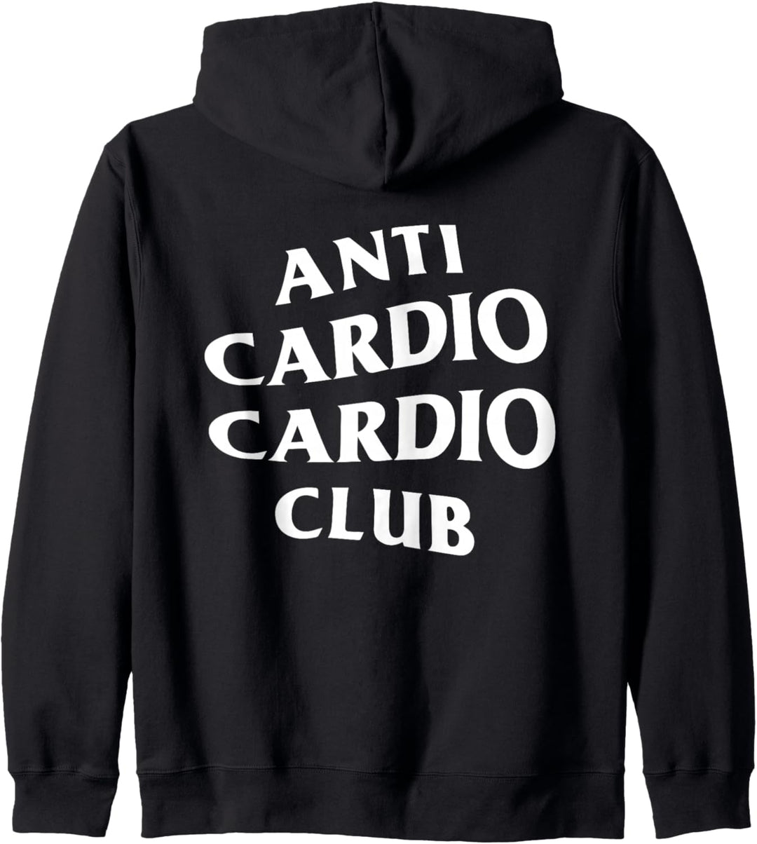 Anti-Cardio-Cardio-Club: weisses Logo (Design vorne + hinten) Kapuzenjacke