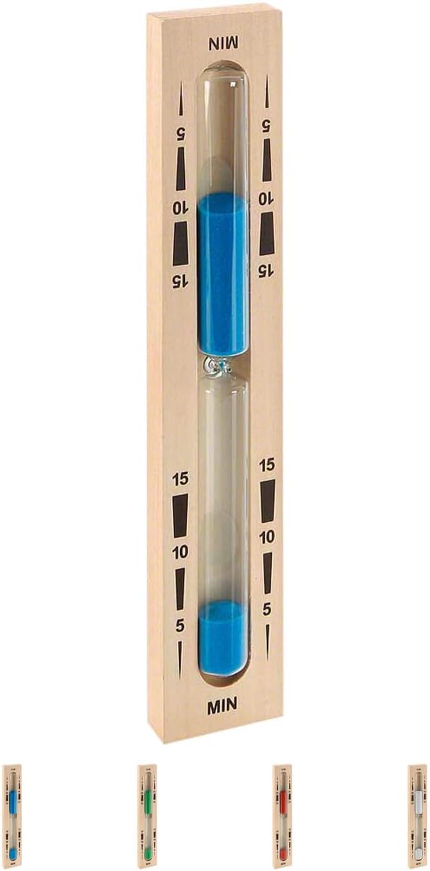 Sport-Tec Sauna-Sanduhr aus Holz, 15-Min. Laufzeit Blau, Blau