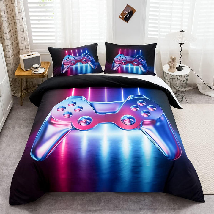 Loussiesd Gamer Bettwäsche 135x200 cm Spielthema Gamepad Bettwäsche Jugendliche Jungen Kinder Coole