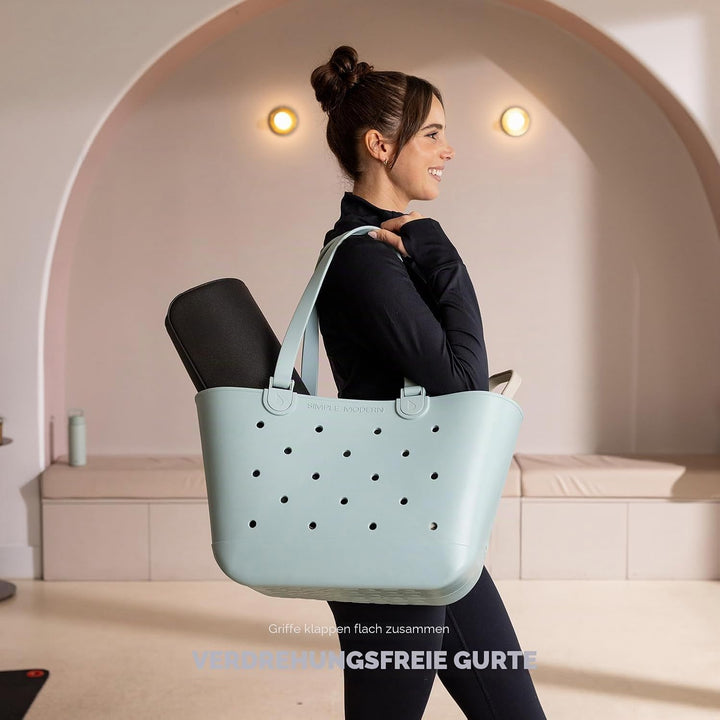 Simple Modern Strandtasche aus Gummi | Grosse Wasserdichte Tragetasche mit Reissverschlusstasche für