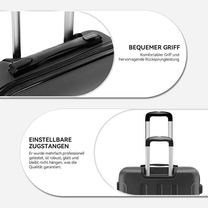 BEIBYE- Hartschalenkoffer Koffer Trolley Rollkoffer Reisekoffer Zahlenschloss 4 Zwilings-Rollen (Bla