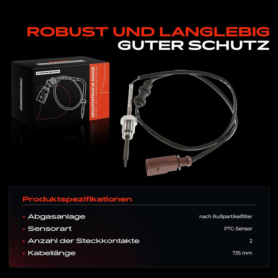 Abgastemperatur Sensor 2-Polig nach Russpartikelfilter für P-a-s-s-a-t 3C2 P-a-s-s-a-t Variant 3C5 2