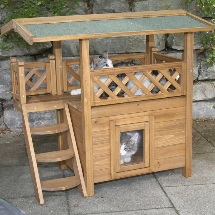 Kerbl Katzenhaus Lodge, 77 x 50 x 73 cm, 82790, Holz/Braun, Holz/Braun