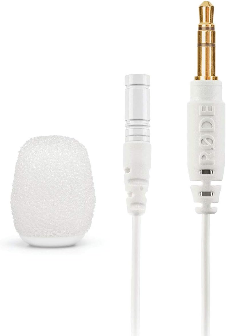 Rode Lavalier GO Weiss Ansteckmikrofon + keepdrum Fell-Windschutz WS05, Weiss